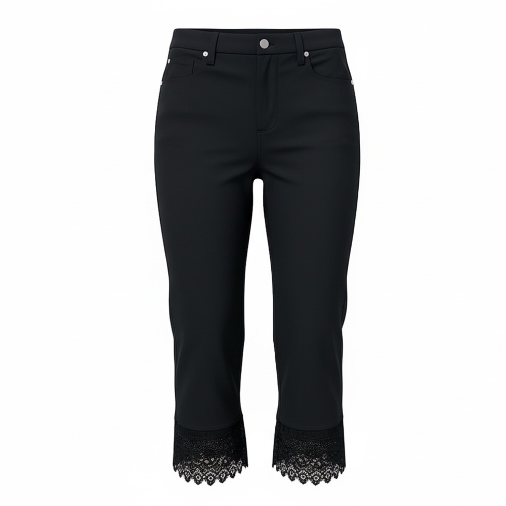 Soft Surroundings black lace cuff jeans, 8P